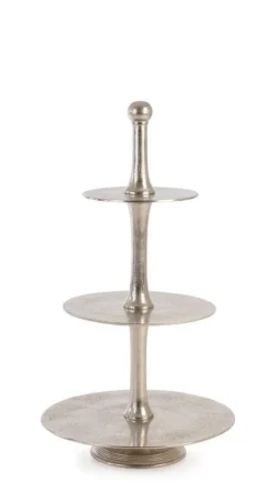 ALZATA 3P DECORATIVA MALLET ARGENTO H82