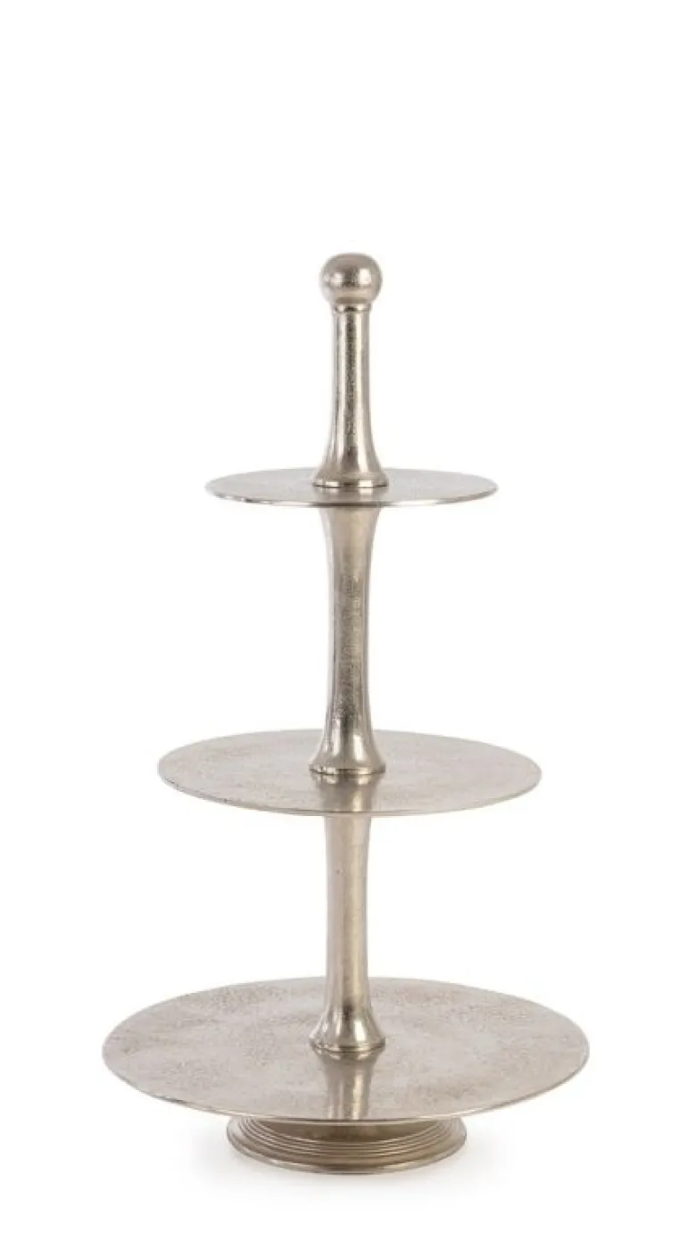 ALZATA 3P DECORATIVA MALLET ARGENTO H82