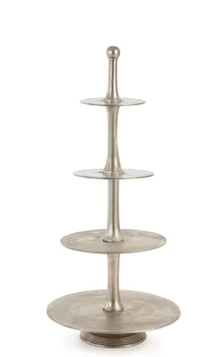 ALZATA 4P DECORATIVA MALLET ARGENTO H123