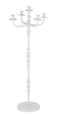 CANDELABRO RIDHI 5FUOCHI BIANCO H123