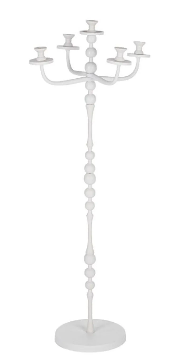 CANDELABRO RIDHI 5FUOCHI BIANCO H123