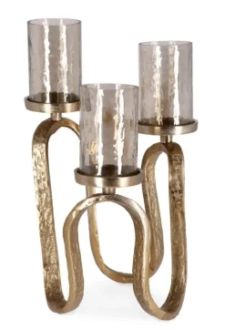 CANDELABRO SAGAR 3FUOCHI ORO H29