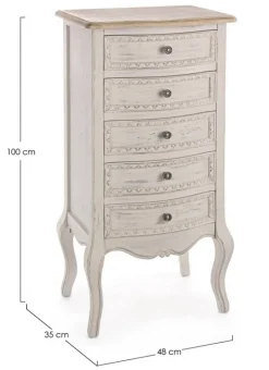 CASSETTIERA IN LEGNO 5 CASSETTI - CLARISSE