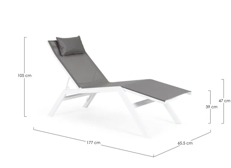 CHAISE LONGUE IN ALLUMINIO BIANCO JX11 - KRION