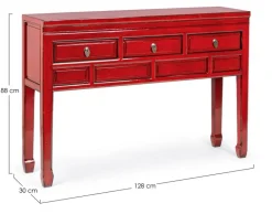 CONSOLLE IN LEGNO ROSSO - JINAN