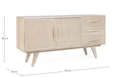 CREDENZA 2 ANTE IN LEGNO - SAHANA