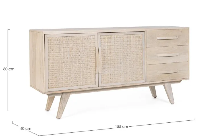 CREDENZA 2 ANTE IN LEGNO - SAHANA