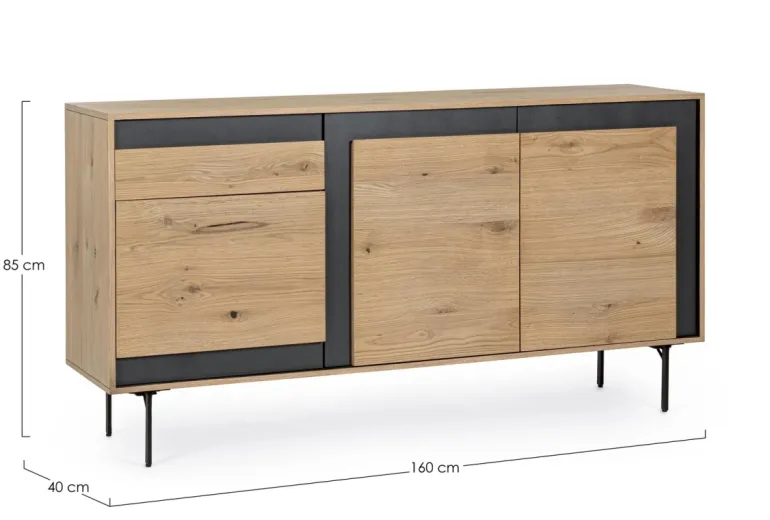 CREDENZA 1 CASSETTO IN LEGNO - STANWOOD