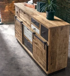 CREDENZA IN LEGNO 2 ANTE - TUDOR