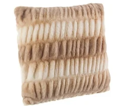 CUSCINO SHIRRING MARRONE-CREMA 45X45