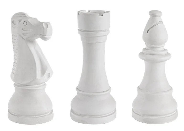 DECORAZIONE CHESS 3FIGURE BIANCO ASS3