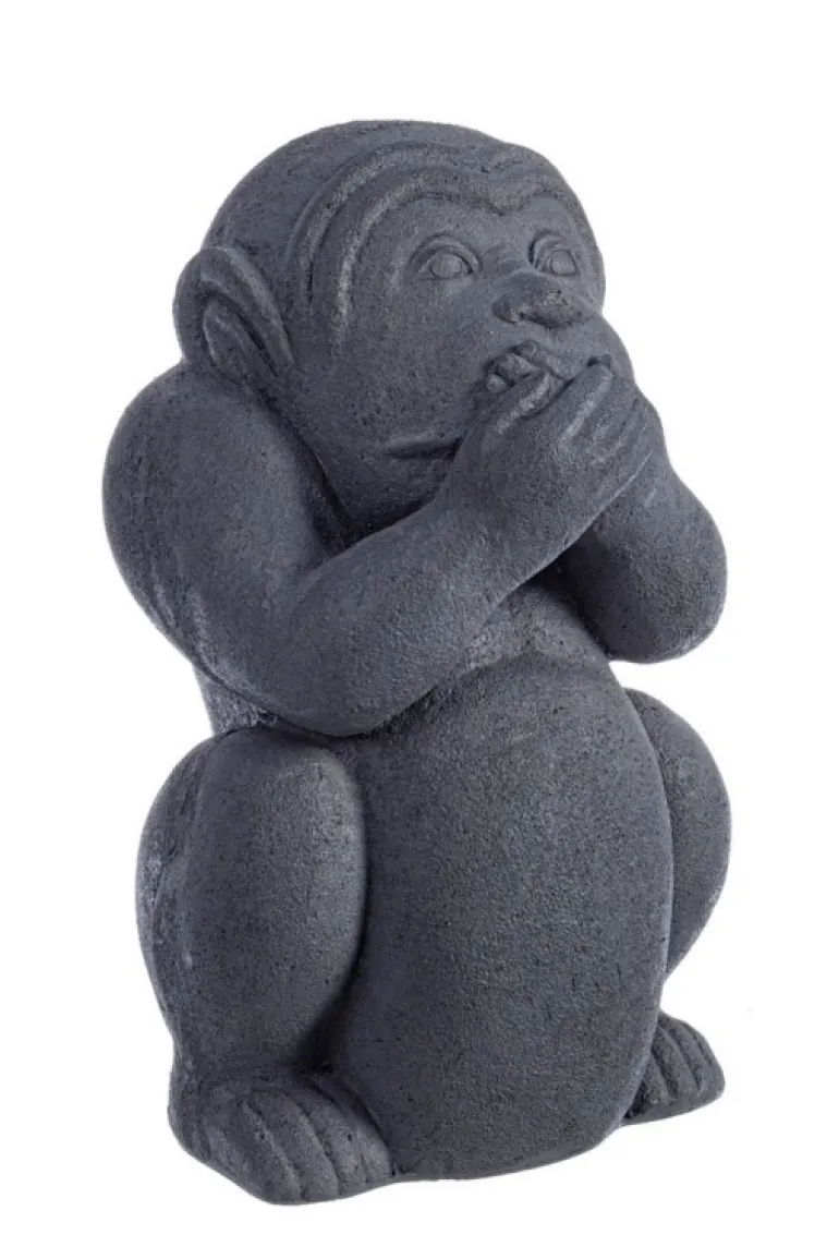 DECORAZIONE IN FIBRA DI ARGILLA - SCIMMIA NON PARLO