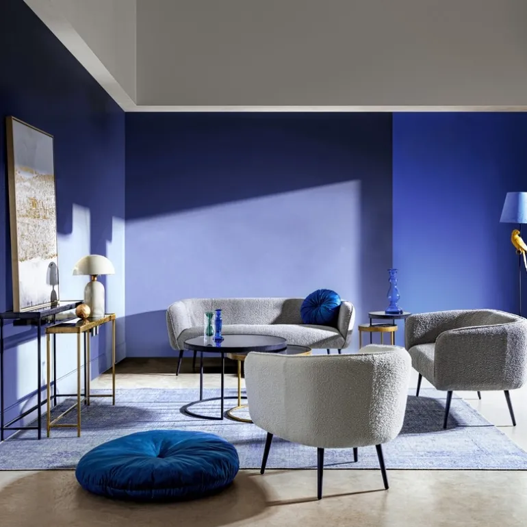 DIVANO 2 POSTI EFFETTO BOUCLE' GRIGIO - AVRIL