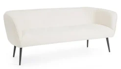 DIVANO 3 POSTI EFFETTO BOUCLE' BIANCO - AVRIL