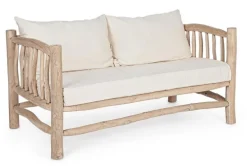 DIVANO CON CUSCINO IN TEAK - SAHEL