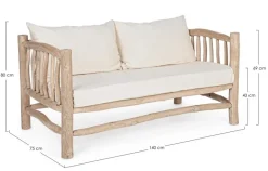 DIVANO CON CUSCINO IN TEAK - SAHEL