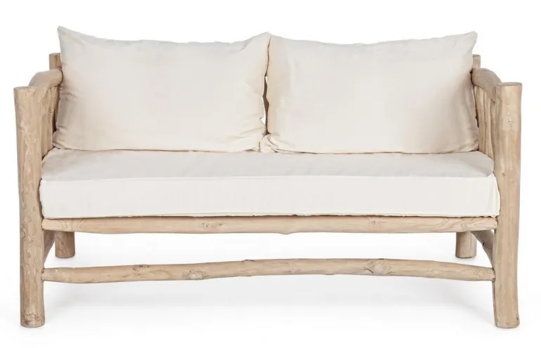 DIVANO CON CUSCINO IN TEAK - SAHEL