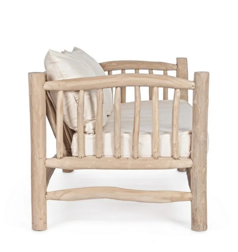 DIVANO CON CUSCINO IN TEAK - SAHEL