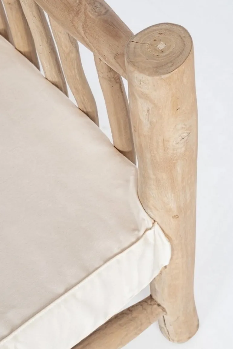 DIVANO CON CUSCINO IN TEAK - SAHEL