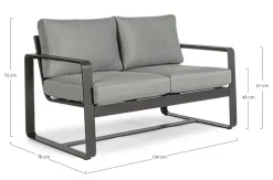 DIVANO IN ALLUMINIO ANTRACITE YK13 - MERRIGAN