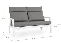 DIVANO IN ALLUMINIO BIANCO JX11 - KLEDI