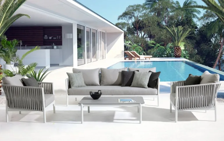 DIVANO IN CORDA PER ESTERNO BIANCO WG20 - FLORENCIA