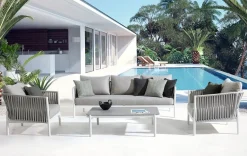 DIVANO IN CORDA PER ESTERNO BIANCO WG20 - FLORENCIA