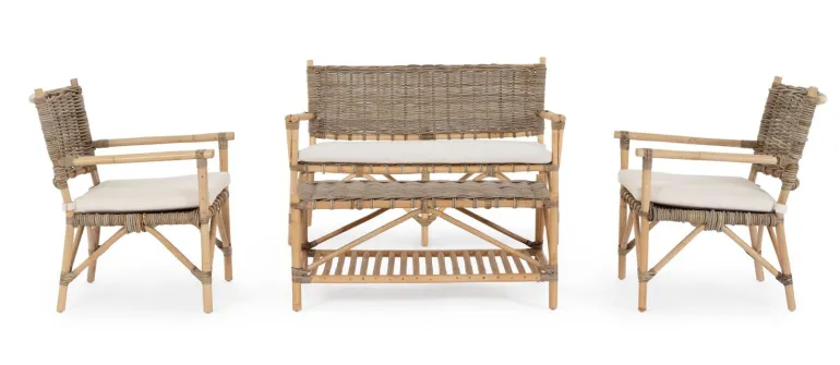 DIVANO IN FIBRE NATURALI CON CUSCINI - TARIFA