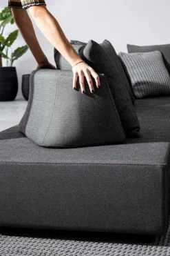 DIVANO IN TESSUTO PER ESTERNO ANTRACITE - PIPER