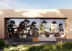 DIVANO IN TESSUTO PER ESTERNO ANTRACITE - PIPER