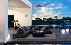 DIVANO IN TESSUTO PER ESTERNO ANTRACITE - PIPER