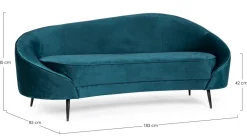 DIVANO IN VELLUTO COLOR DEEP - SERAPHIN