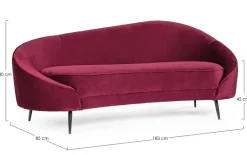 DIVANO IN VELLUTO COLOR WINE - SERAPHIN