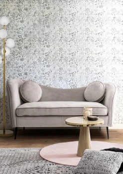 DIVANO IN VELLUTO GRIGIO CHIARO - CANDIS