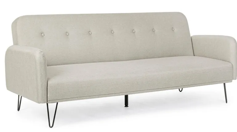 DIVANO LETTO IN TESSUTO BEIGE - BRIDJET