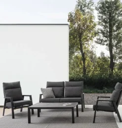 DIVANO RECLINABILE IN ALLUMINIO ANTRACITE JX55 - KLEDI