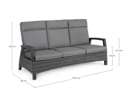 DIVANO RECLINABILE IN ALLUMINIO ANTRACITE JX55 - BRITTON