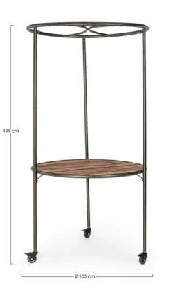 ESPOSITORE IN LEGNO CON RUOTE