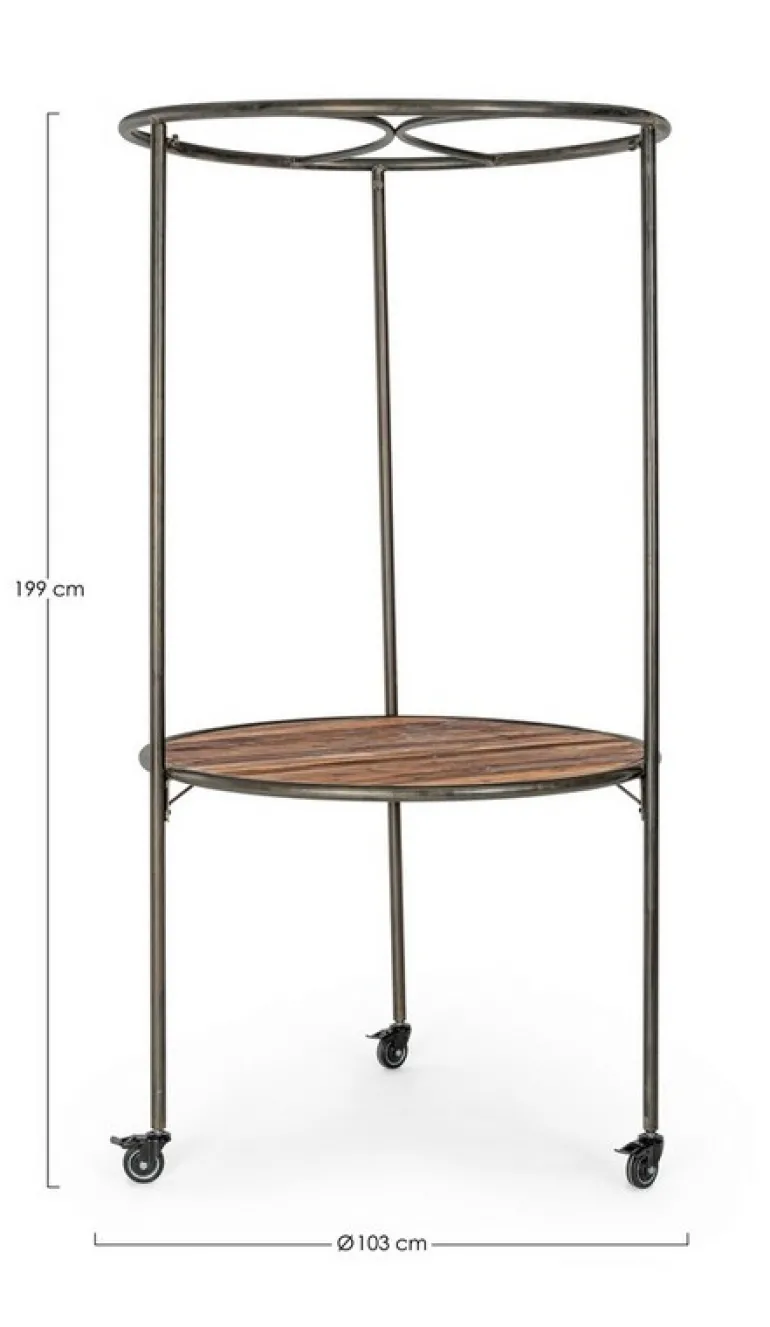 ESPOSITORE IN LEGNO CON RUOTE