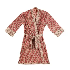KIMONO LORIENT ROSSO C-FOGLIA-FIORE PICC