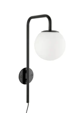 LAMPADA APPLIQUE DELPHINE TO NERO H50