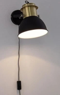 LAMPADA PARETE BROOKLYN OTTONE-NERO OP