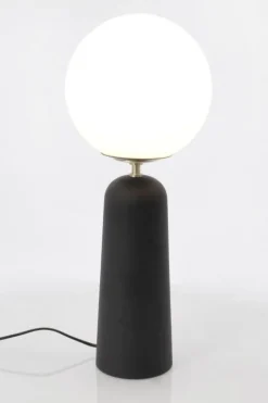 LAMPADA TAV. DELPHINE TONDO NERO H51