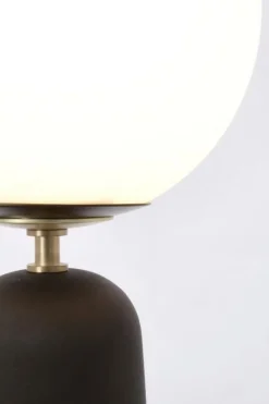 LAMPADA TAV. DELPHINE TONDO NERO H51