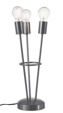 LAMPADA TAV. FIACCOLA 3LUCI ARGENTO H45