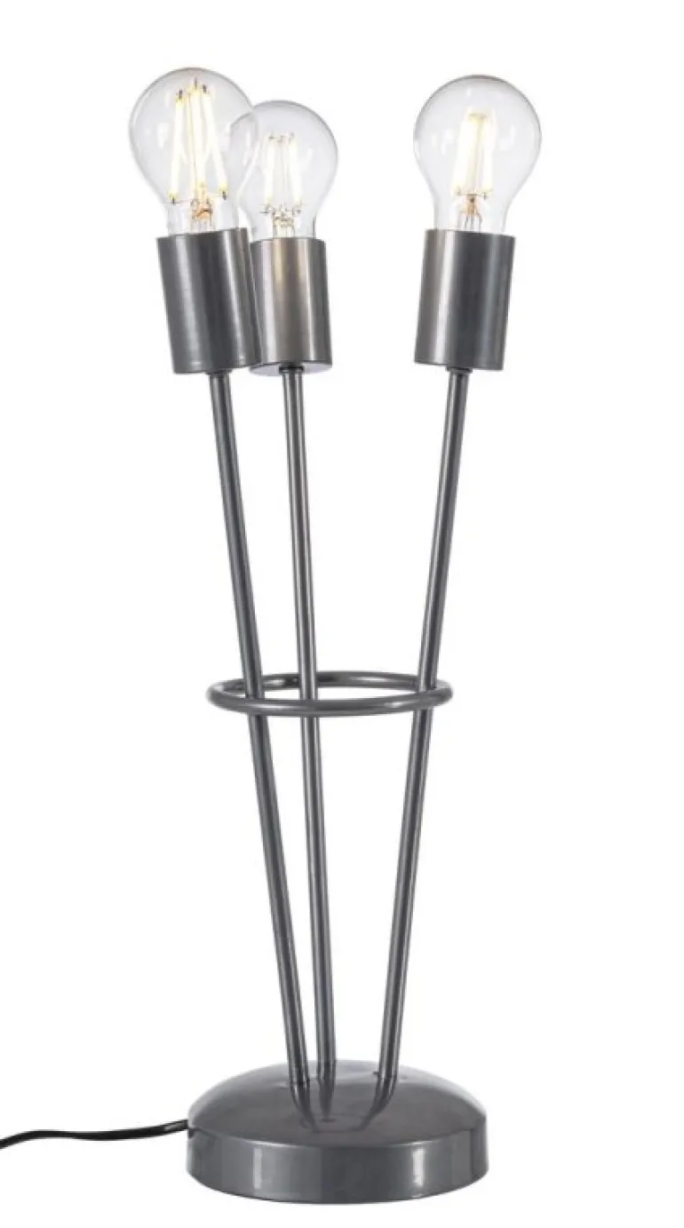 LAMPADA TAV. FIACCOLA 3LUCI ARGENTO H45