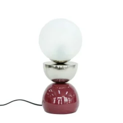 LAMPADA TAV. MALTON ARGENTO ROSSO H34