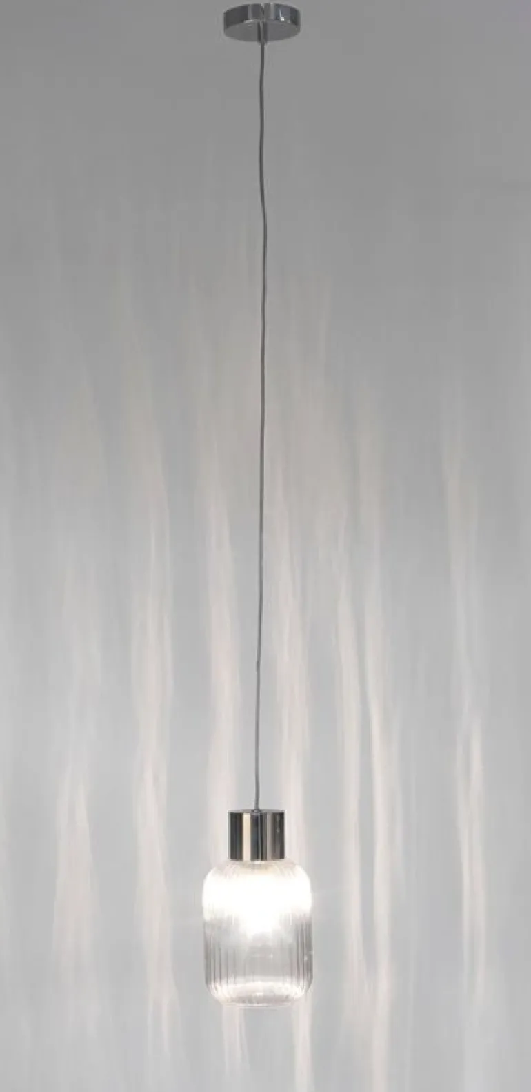 LAMPADARIO 1LUCE SHOWY TRASP-ARGENTO