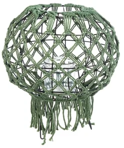 LANTERNA MACRAME VERDE H38