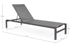 LETTINO CON RUOTE IN ALLUMINIO IMPILABILE ANTRACITE - KONNOR